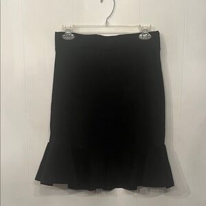 easel Black Fitted Pencil Skirt with Flounce Hem